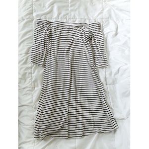 Off the shoulder striped dress